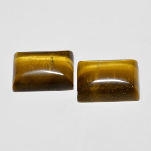 Pedras preciosas de Olho de Tigre Marrom dourado natural de 14.93 ct, baguete, Opaco
