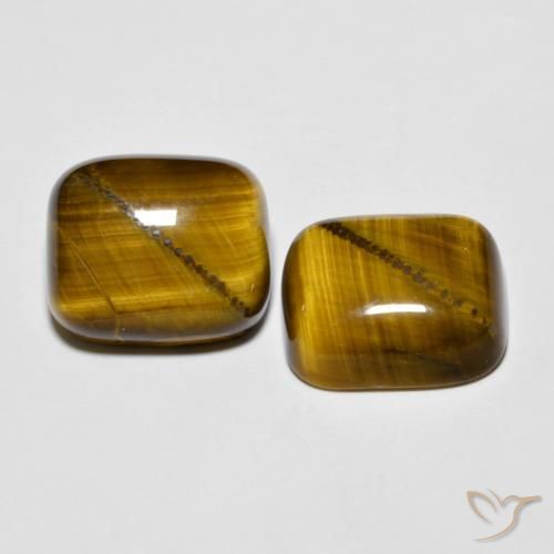Pedras preciosas de Olho de Tigre Marrom-amarelado natural de 18.10 ct, Almofada, Opaco