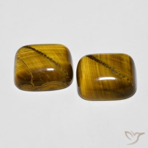 Pedras preciosas de Olho de Tigre Marrom-amarelado natural de 18.10 ct, Almofada, Opaco
