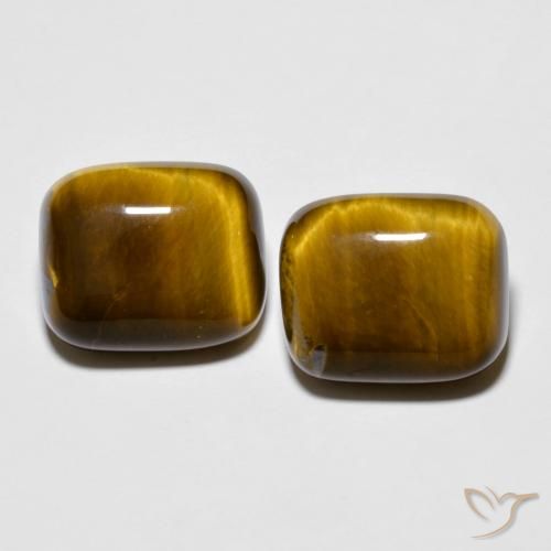 17.71ctw Natural Castanho médio Olho de Tigre, Almofada, Opaco