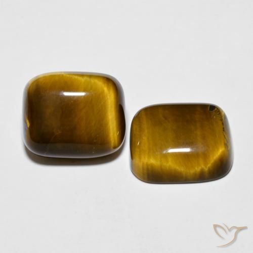 Pedras preciosas de Olho de Tigre Castanho médio natural de 17.71 ct, Almofada, Opaco