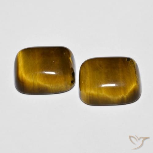 Pedras preciosas de Olho de Tigre Castanho médio natural de 17.71 ct, Almofada, Opaco