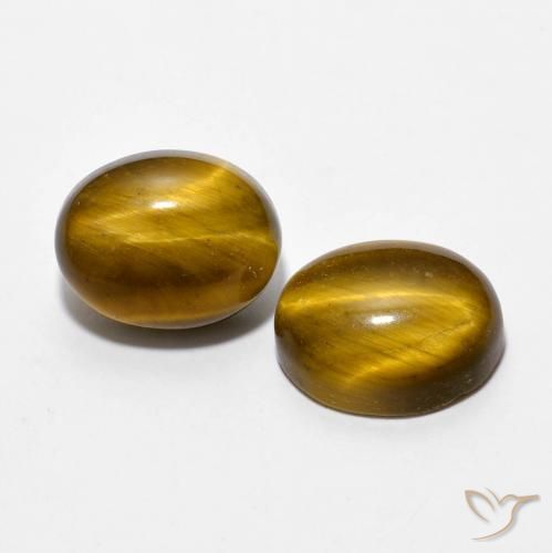 Pedras preciosas de Olho de Tigre Marrom Quente natural de 5.97 ct, oval, Opaco