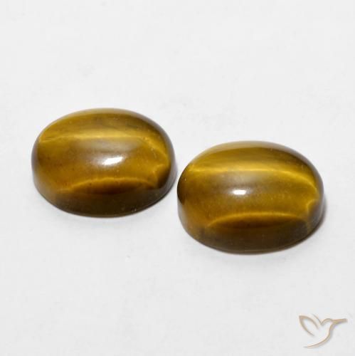 Pedras preciosas de Olho de Tigre Marrom Quente natural de 5.97 ct, oval, Opaco