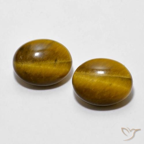 5.49ctw Natural Castanho médio Olho de Tigre, oval, Opaco