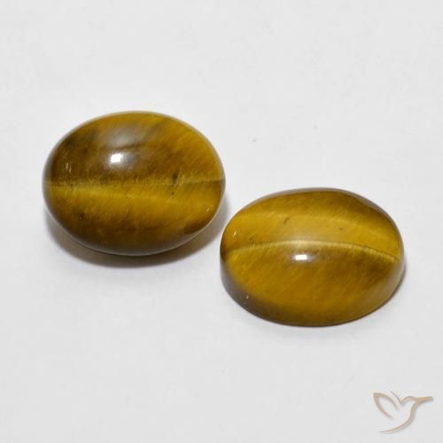 Pedras preciosas de Olho de Tigre Castanho médio natural de 5.49 ct, oval, Opaco