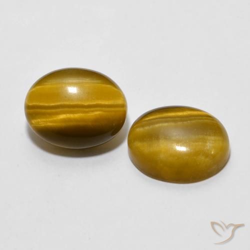 Pedras preciosas de Olho de Tigre Marrom Quente natural de 5.54 ct, oval, Opaco