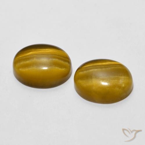 Pedras preciosas de Olho de Tigre Marrom Quente natural de 5.54 ct, oval, Opaco