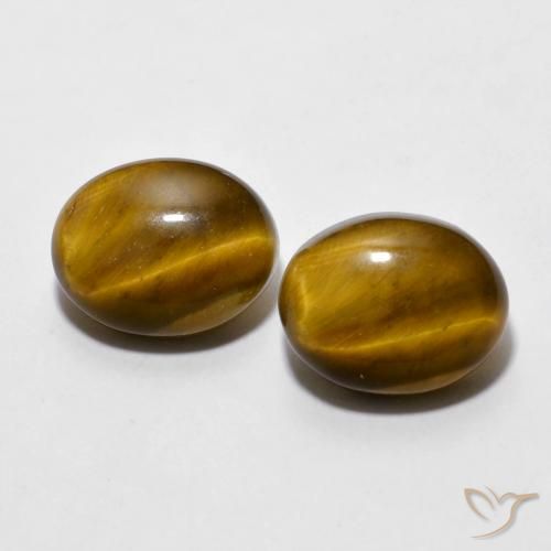 5.98ctw Natural Marrom-amarelado Olho de Tigre, oval, Opaco