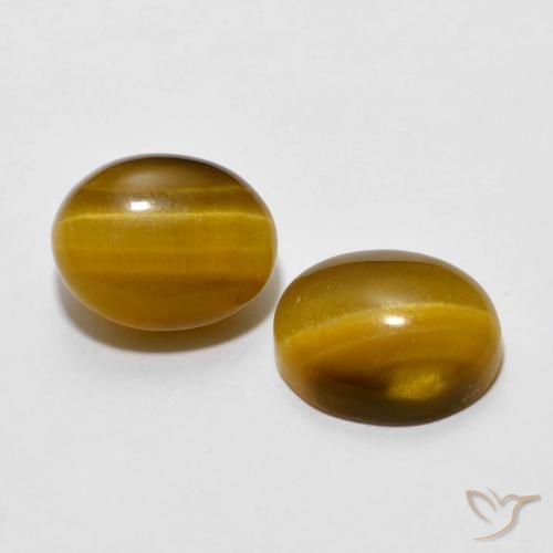 Pedras preciosas de Olho de Tigre Marrom Quente natural de 6.08 ct, oval, Opaco