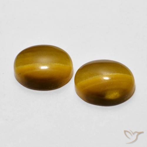 Pedras preciosas de Olho de Tigre Marrom Quente natural de 6.08 ct, oval, Opaco