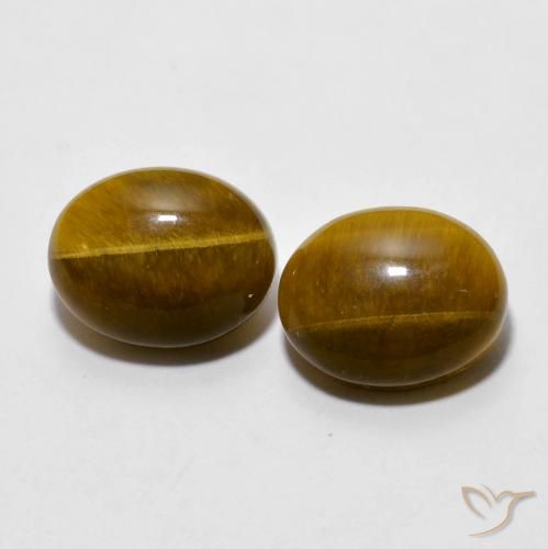 6.10ctw Natural Castanho médio Olho de Tigre, oval, Opaco