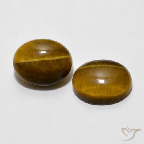 Pedras preciosas de Olho de Tigre Castanho médio natural de 6.10 ct, oval, Opaco