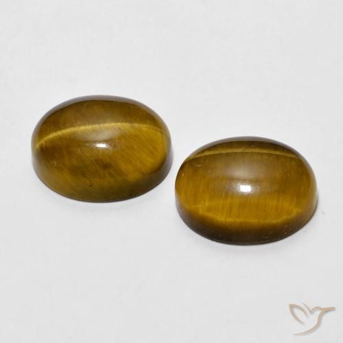 Pedras preciosas de Olho de Tigre Castanho médio natural de 6.10 ct, oval, Opaco
