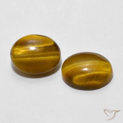 Pedras preciosas de Olho de Tigre Marrom Quente natural de 5.46 ct, oval, Opaco