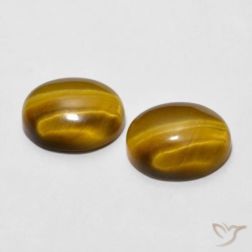 Pedras preciosas de Olho de Tigre Marrom Quente natural de 5.46 ct, oval, Opaco