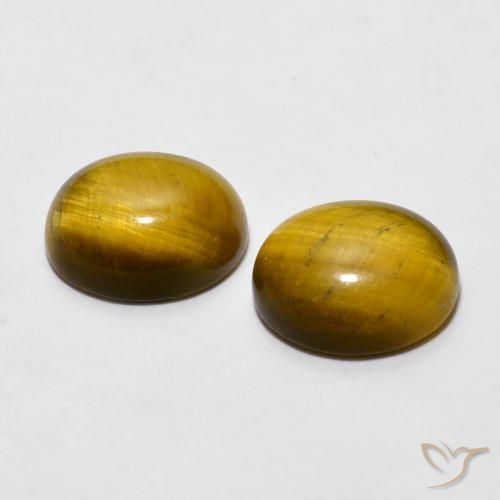Pedras preciosas de Olho de Tigre Castanho médio natural de 6.04 ct, oval, Opaco