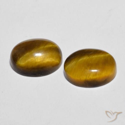 Pedras preciosas de Olho de Tigre Gingerbread Marrom natural de 5.74 ct, oval, Opaco