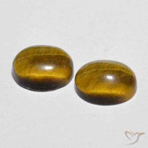 Pedras preciosas de Olho de Tigre Marrom Quente natural de 6.06 ct, oval, Opaco