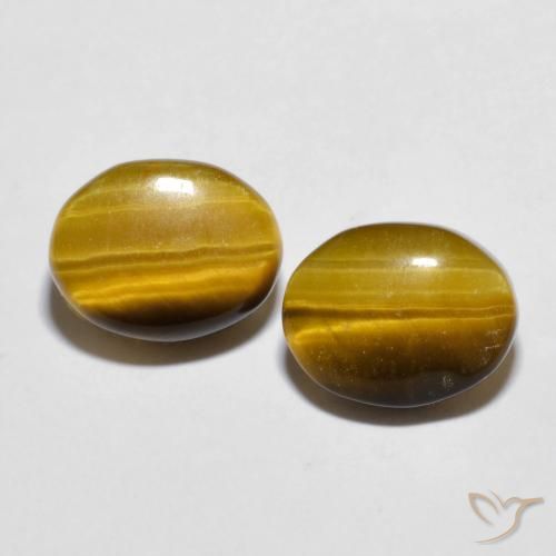 5.46ctw Natural Castanho médio Olho de Tigre, oval, Opaco