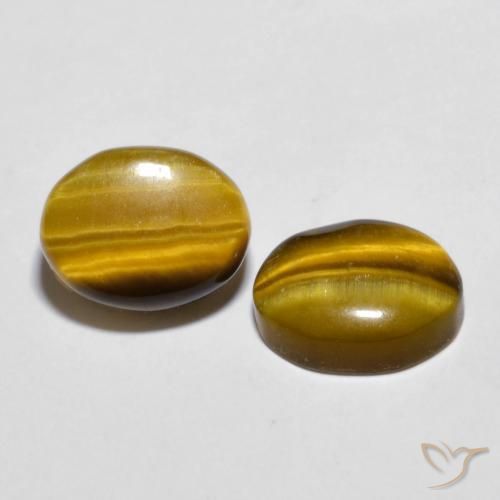 Pedras preciosas de Olho de Tigre Castanho médio natural de 5.46 ct, oval, Opaco