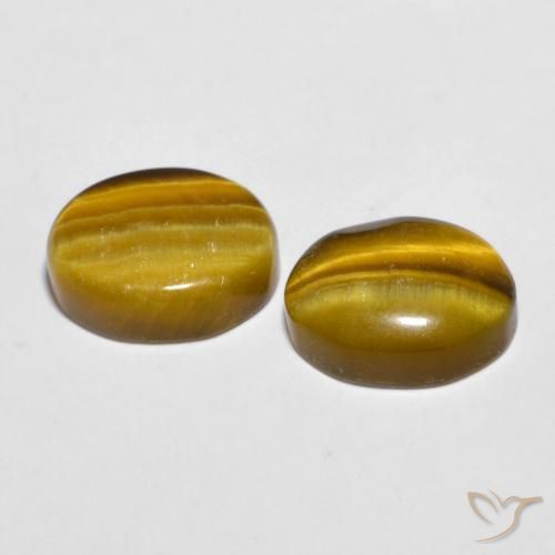 Pedras preciosas de Olho de Tigre Castanho médio natural de 5.46 ct, oval, Opaco