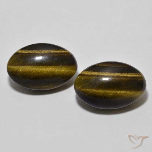 7.68ctw Natural Marrom Quente Olho de Tigre, oval, Opaco
