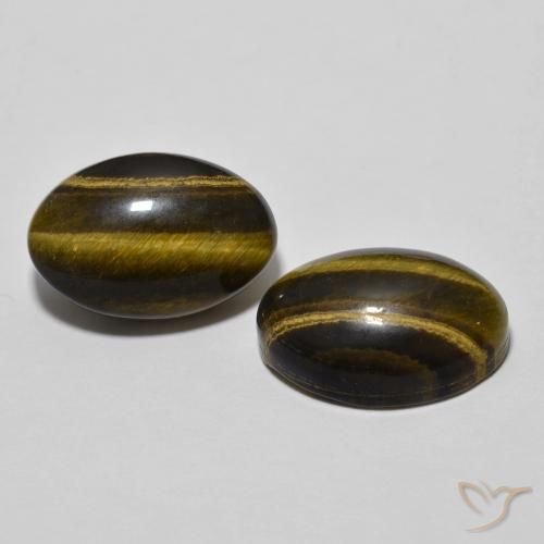 Pedras preciosas de Olho de Tigre Marrom Quente natural de 7.68 ct, oval, Opaco