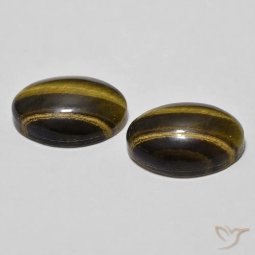 Pedras preciosas de Olho de Tigre Marrom Quente natural de 7.68 ct, oval, Opaco