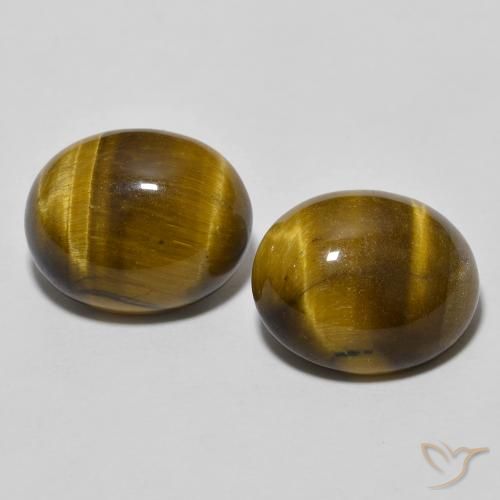 6.25ctw Natural Marrom dourado Olho de Tigre, oval, Opaco