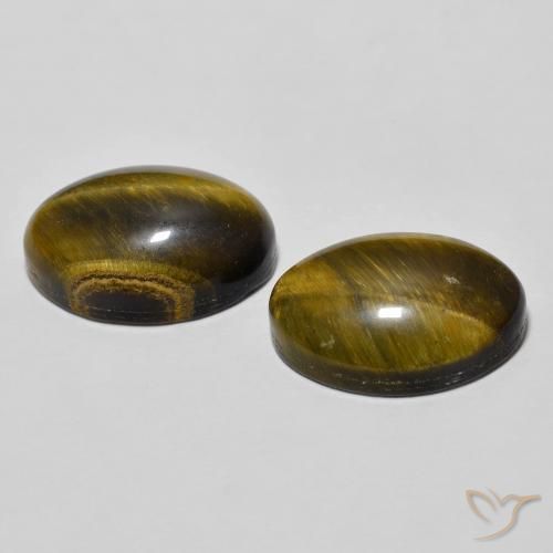 Pedras preciosas de Olho de Tigre Marrom dourado natural de 7.74 ct, oval, Opaco