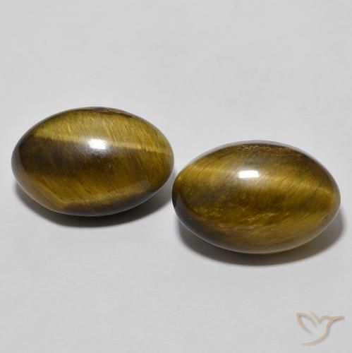 7.90ctw Natural Marrom dourado Olho de Tigre, oval, Opaco