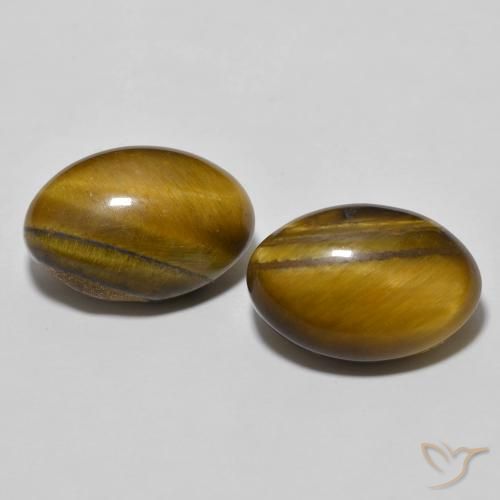 7.87ctw Natural Medium Dark-Brown Olho de Tigre, oval, Opaco