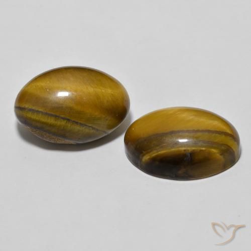 Pedras preciosas de Olho de Tigre Medium Dark-Brown natural de 7.87 ct, oval, Opaco
