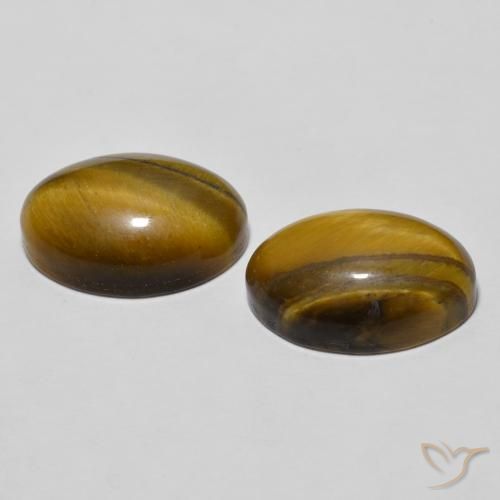 Pedras preciosas de Olho de Tigre Medium Dark-Brown natural de 7.87 ct, oval, Opaco