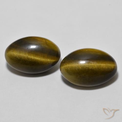 7.71ctw Natural Castanho médio Olho de Tigre, oval, Opaco