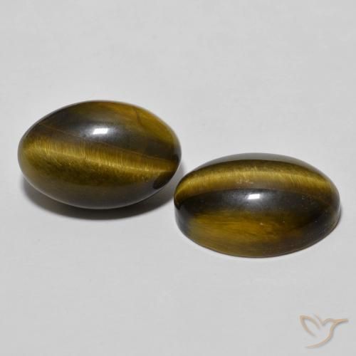 Pedras preciosas de Olho de Tigre Castanho médio natural de 7.71 ct, oval, Opaco