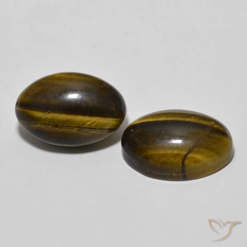 Pedras preciosas de Olho de Tigre Marrom Quente natural de 8.17 ct, oval, Opaco