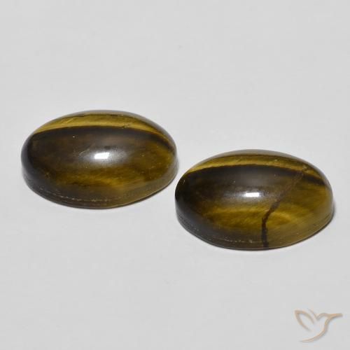 Pedras preciosas de Olho de Tigre Marrom Quente natural de 8.17 ct, oval, Opaco