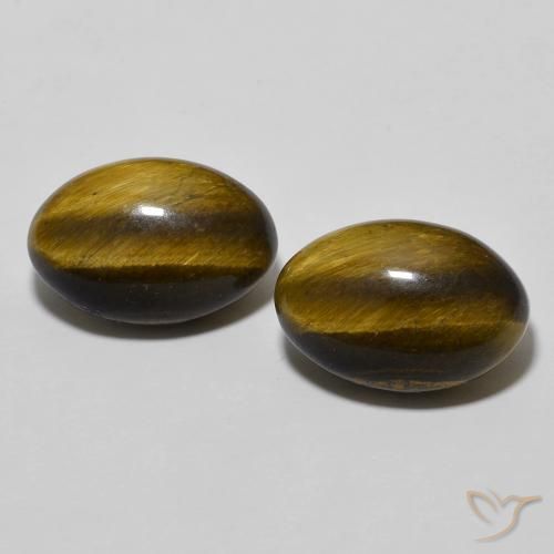 7.95ctw Natural Marrom dourado Olho de Tigre, oval, Opaco