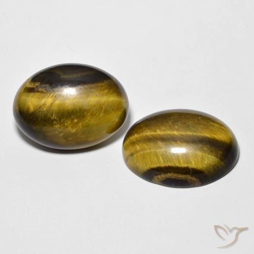 Pedras preciosas de Olho de Tigre Marrom Quente natural de 16.27 ct, oval, Opaco