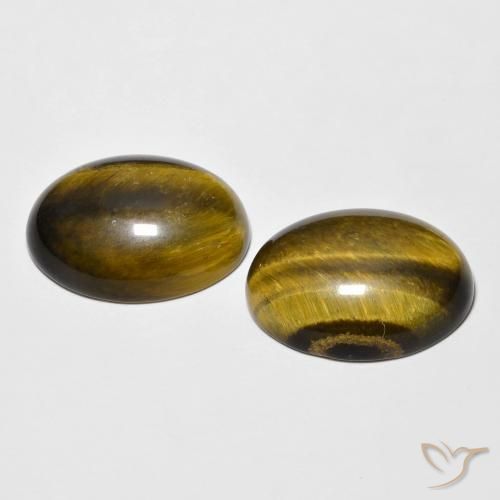Pedras preciosas de Olho de Tigre Marrom Quente natural de 16.27 ct, oval, Opaco