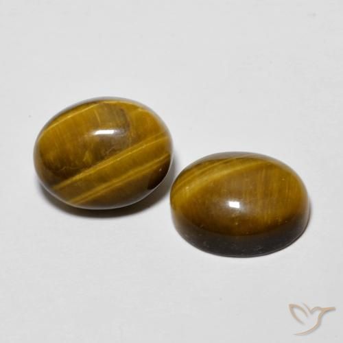 Pedras preciosas de Olho de Tigre Marrom dourado natural de 6.01 ct, oval, Opaco
