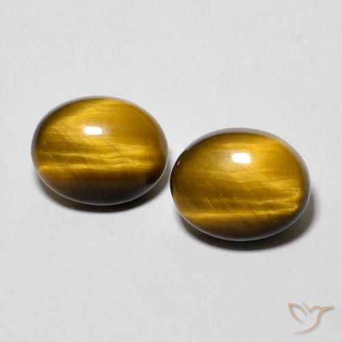 5.76ctw Natural Castanho médio Olho de Tigre, oval, Opaco