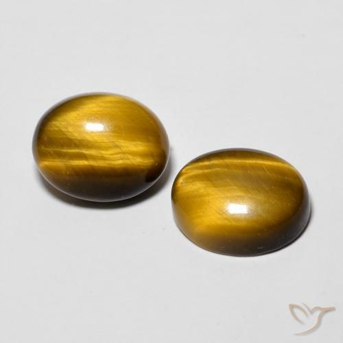 Pedras preciosas de Olho de Tigre Castanho médio natural de 5.76 ct, oval, Opaco