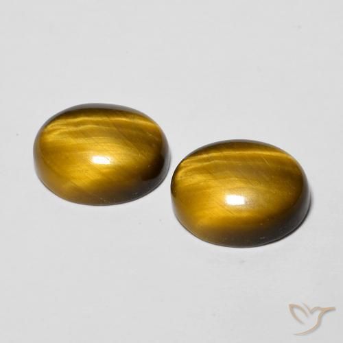 Pedras preciosas de Olho de Tigre Castanho médio natural de 5.76 ct, oval, Opaco