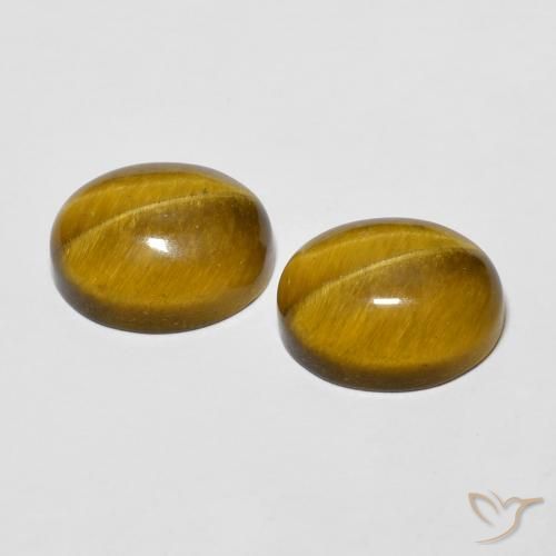 Pedras preciosas de Olho de Tigre Marrom Quente natural de 6.20 ct, oval, Opaco