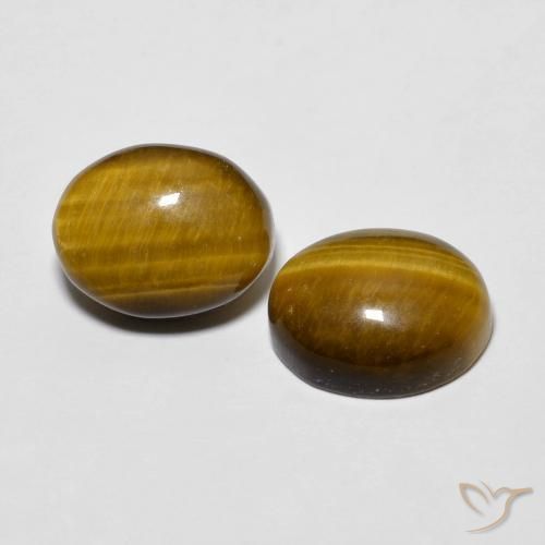 Pedras preciosas de Olho de Tigre Marrom Quente natural de 6.12 ct, oval, Opaco