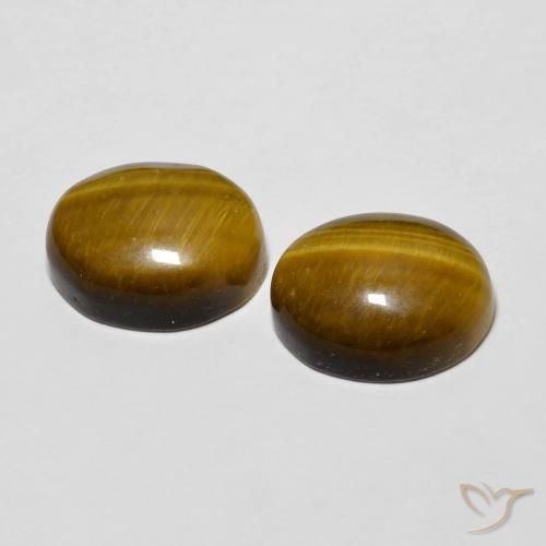 Pedras preciosas de Olho de Tigre Marrom Quente natural de 6.12 ct, oval, Opaco