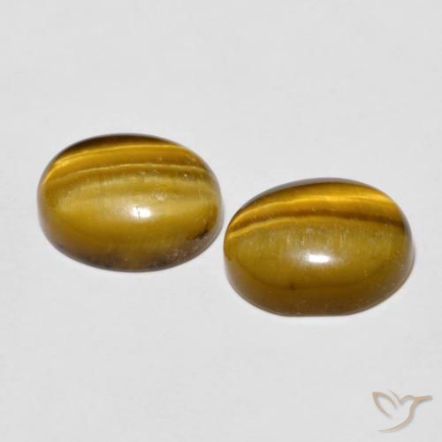 Pedras preciosas de Olho de Tigre Marrom claro natural de 5.60 ct, oval, Opaco